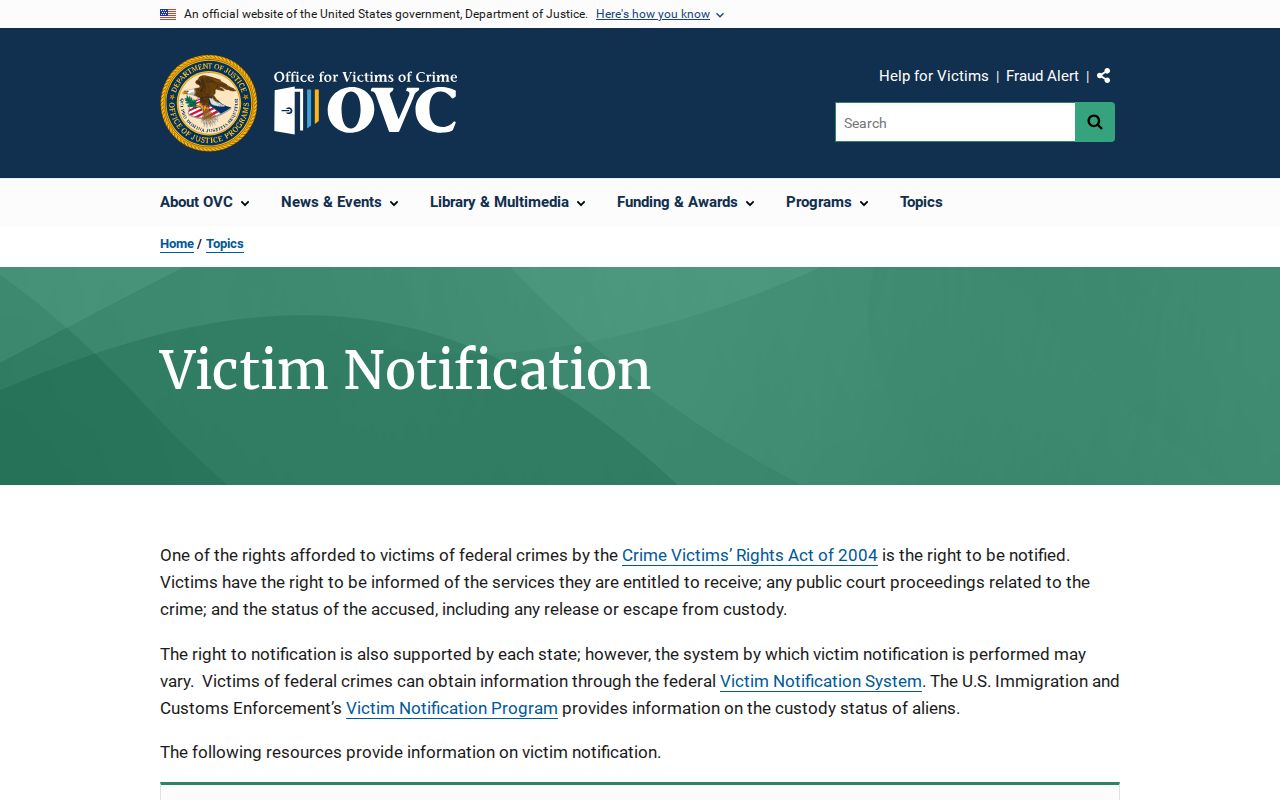 Victim notification options related to Mohave County VINE arrest checks